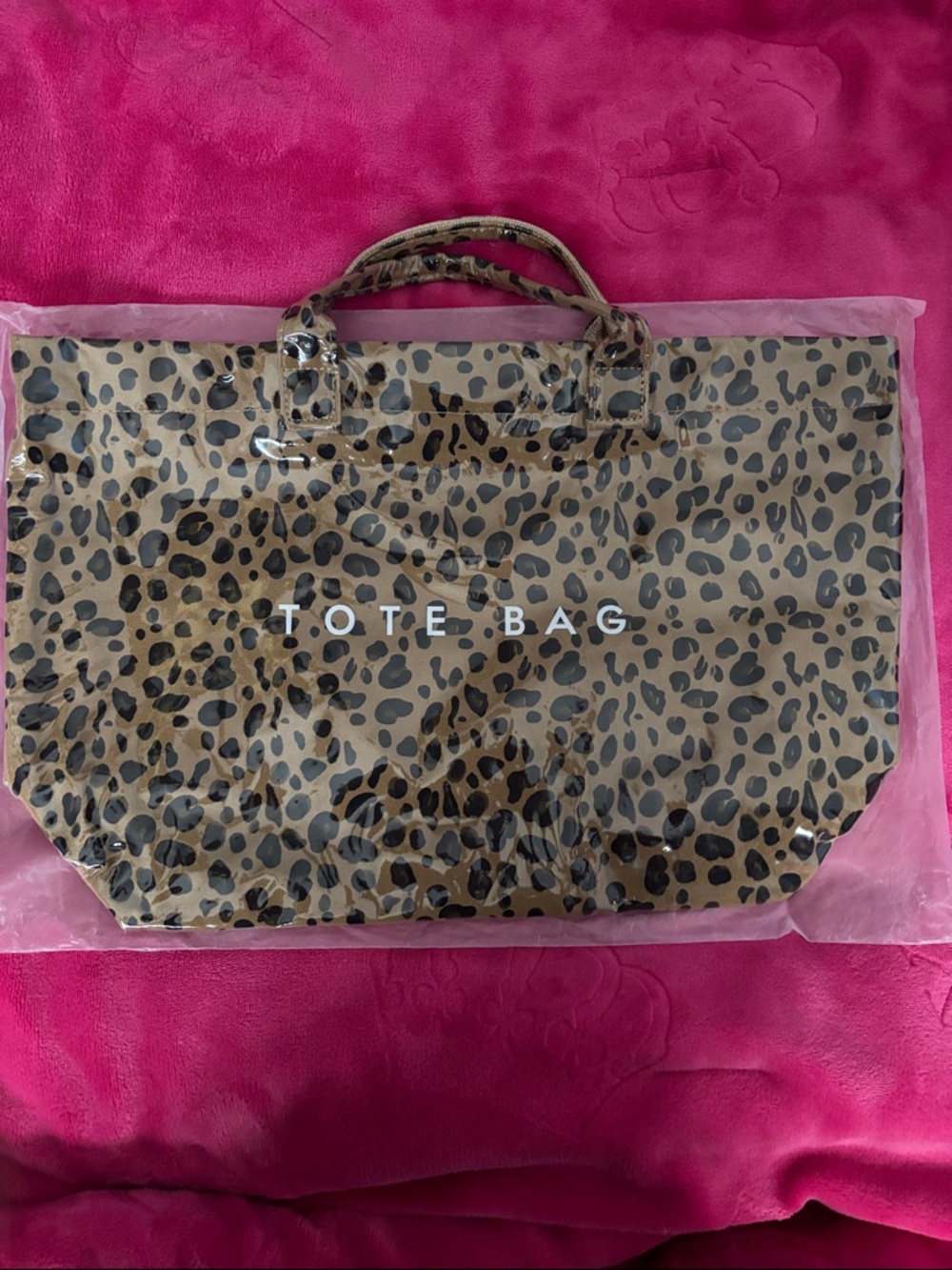 Leopard Print Tote Bag - Brown Leopard Vinyl Tote Bag
